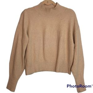 & Other Stories Mock-neck Crop Long Sleeve Sweater Size Small